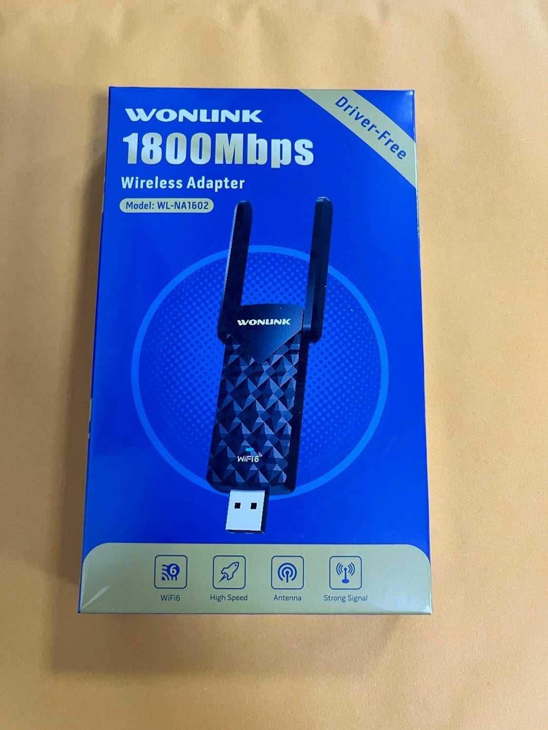 WiFi6 адаптер 1800Mbps двулентов 2,4 GHz и 5,8 GHz, USB3.0