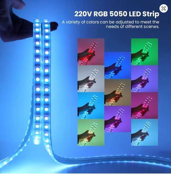 Комплект от 4 RGB лед ленти с едно дистанционно. RGB