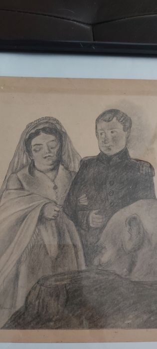 Tablou vechi,grafica, 3 lucrari deosebite,autor Dan Hatmanu.