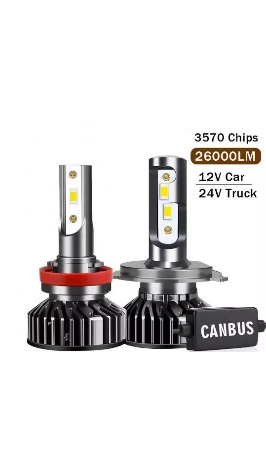 Set Becuri led H1 H3 H4 H7 H8 H9 H11 Hb3  12-24V Canbus 26000 Lm 150W