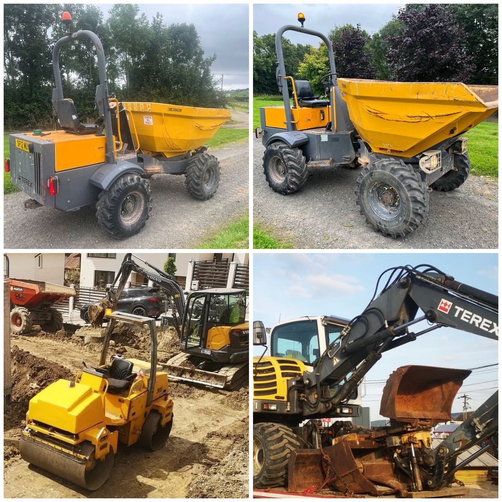 Dumper miniexcavator cilindru compactor autobasculanta