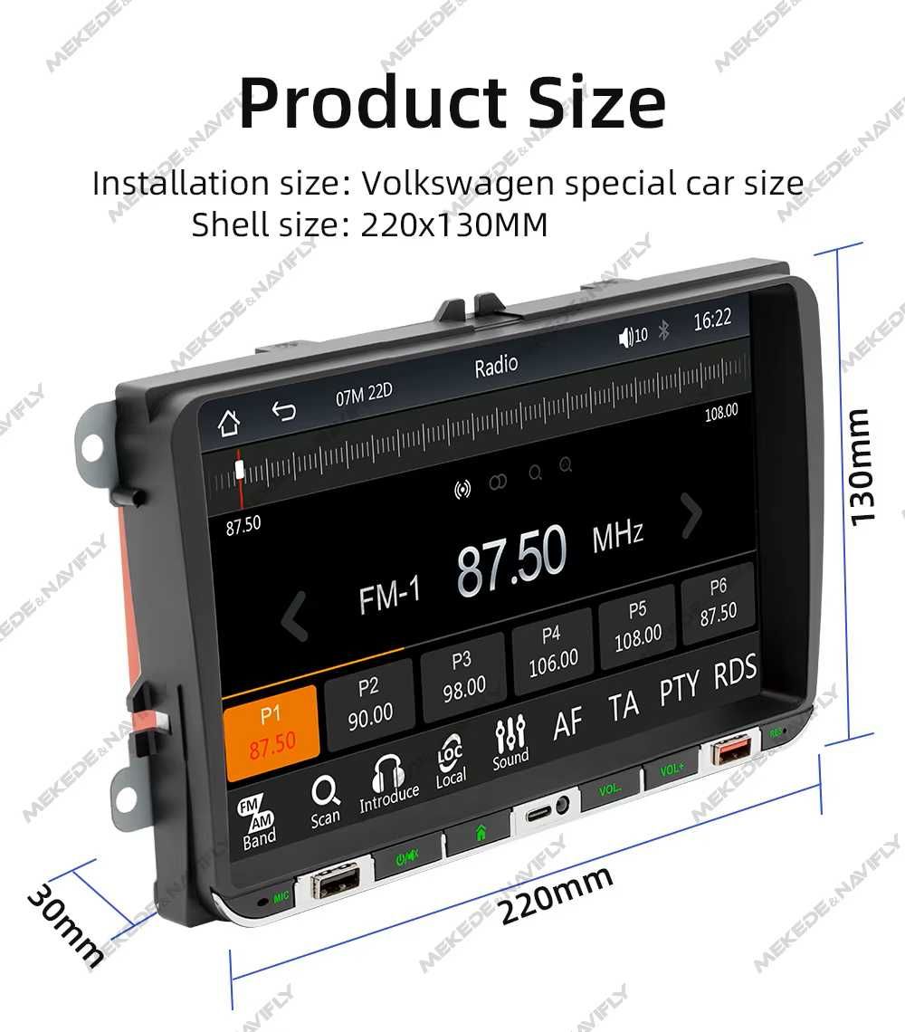 MP5 Player auto cu ecran tactil HD de 9 inch, carplay + auto BT MP5