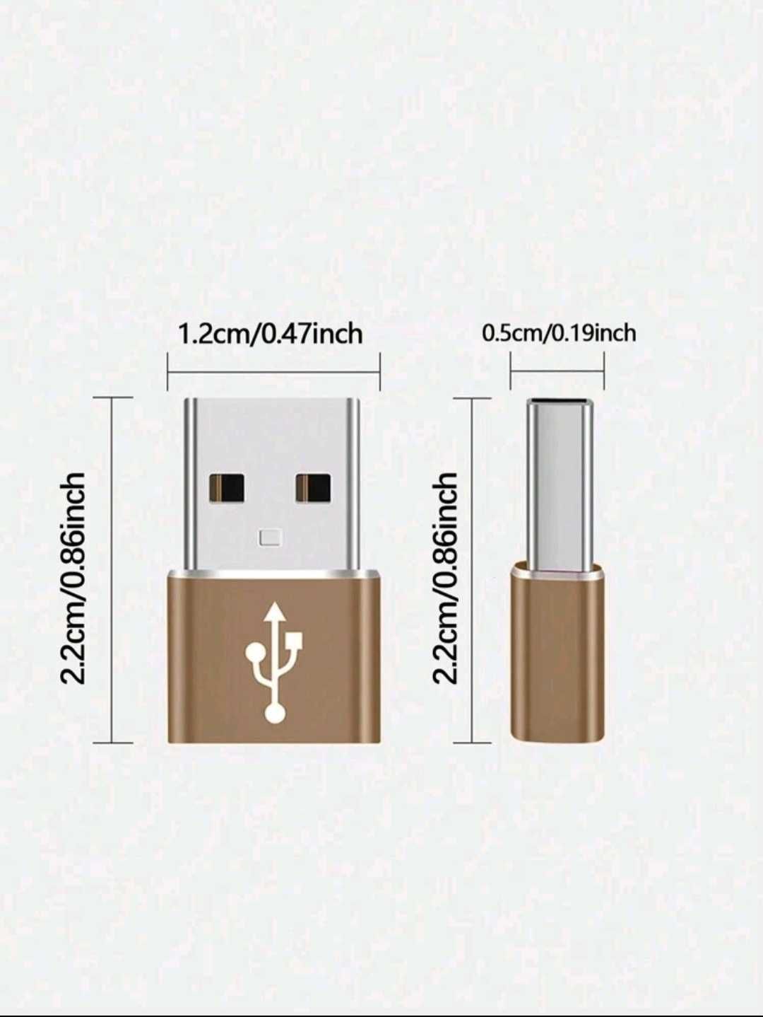 Адаптер от USB към Type-C, съвместим за зареждане