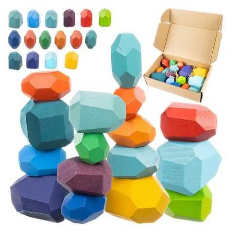 Образователна игра конструктор баланс с дървени камъни