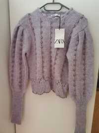 Пуловер Zara с вълна в лавандулов цвят