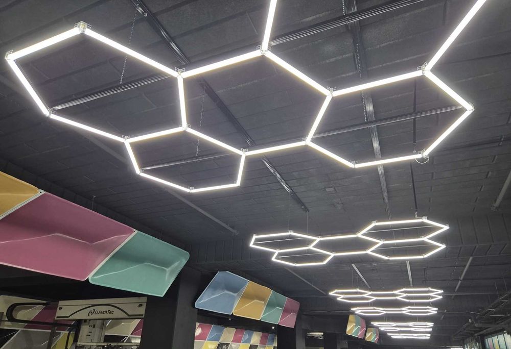 Black sau ALB- led tavan honeycomb  frizerie, atelier 200w- negociabil