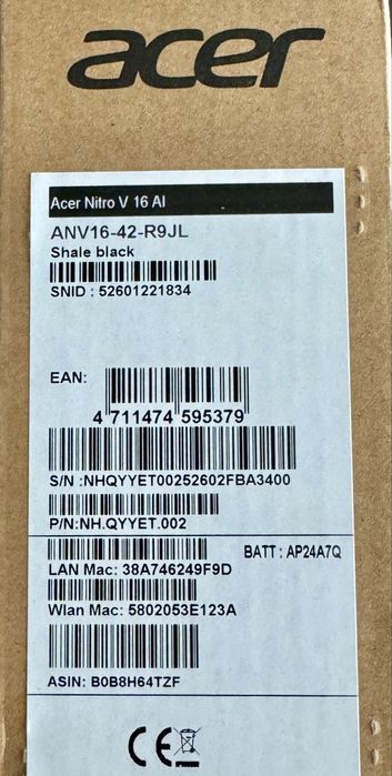 Laptop Gaming Acer Nitro V 16 ANV16-42-R9JL Ryzen7 16GB 1TB RTX5070