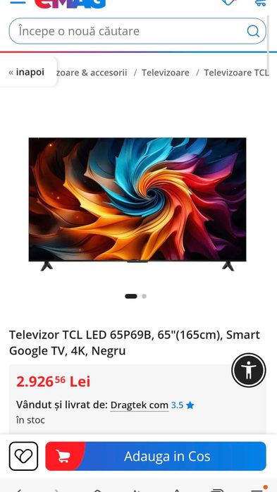 SMART TV 165cm Nou! TCL 4k Led 65P69B