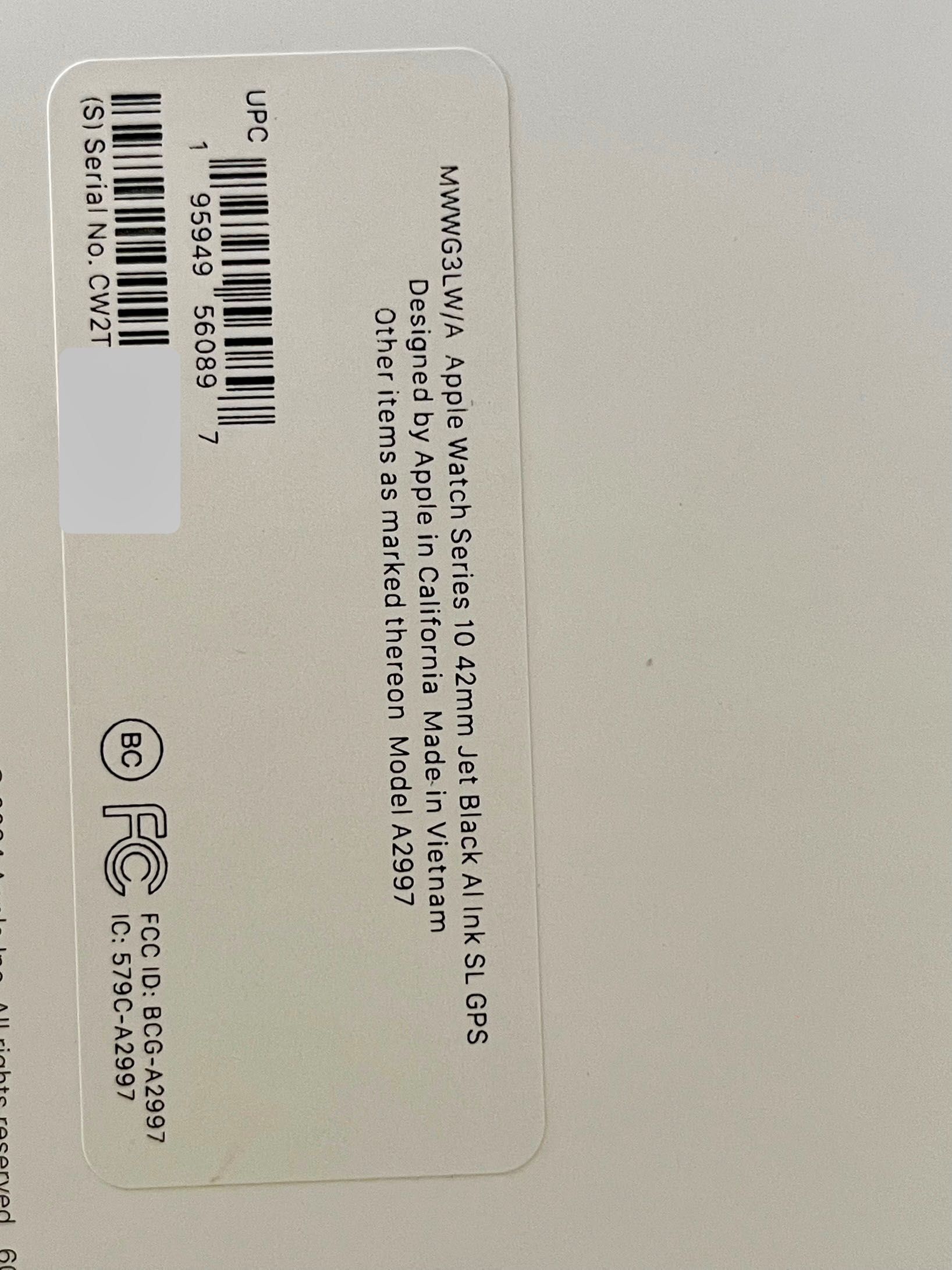 Apple Watch Series 10 - 42 mm Jet Black Al Ink Loop Band S/M, GPS