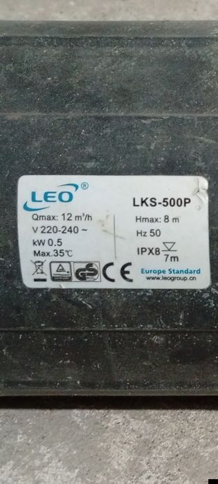 продам погружной насос для откачки воды с бассейна, 500w, 12m3