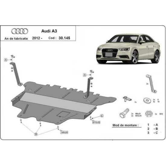 Метална кора под двигател и скорости VW GOLF7,PASSAT B8,AUDI A3 12-17