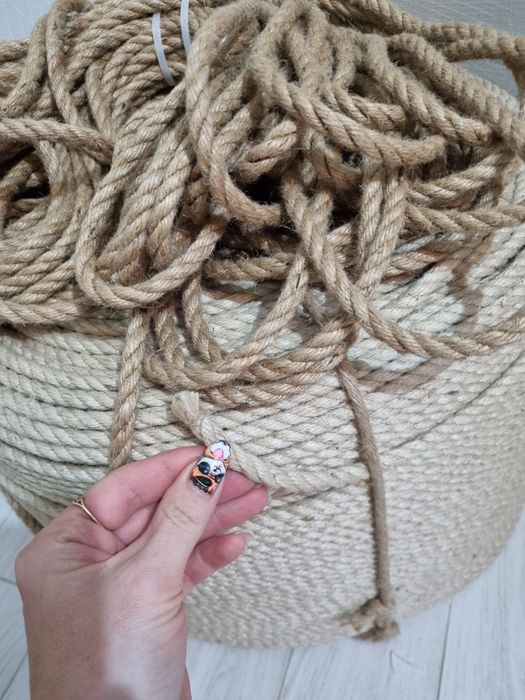 Джут выбеленный,  канат, аркан, джутовая верёвка