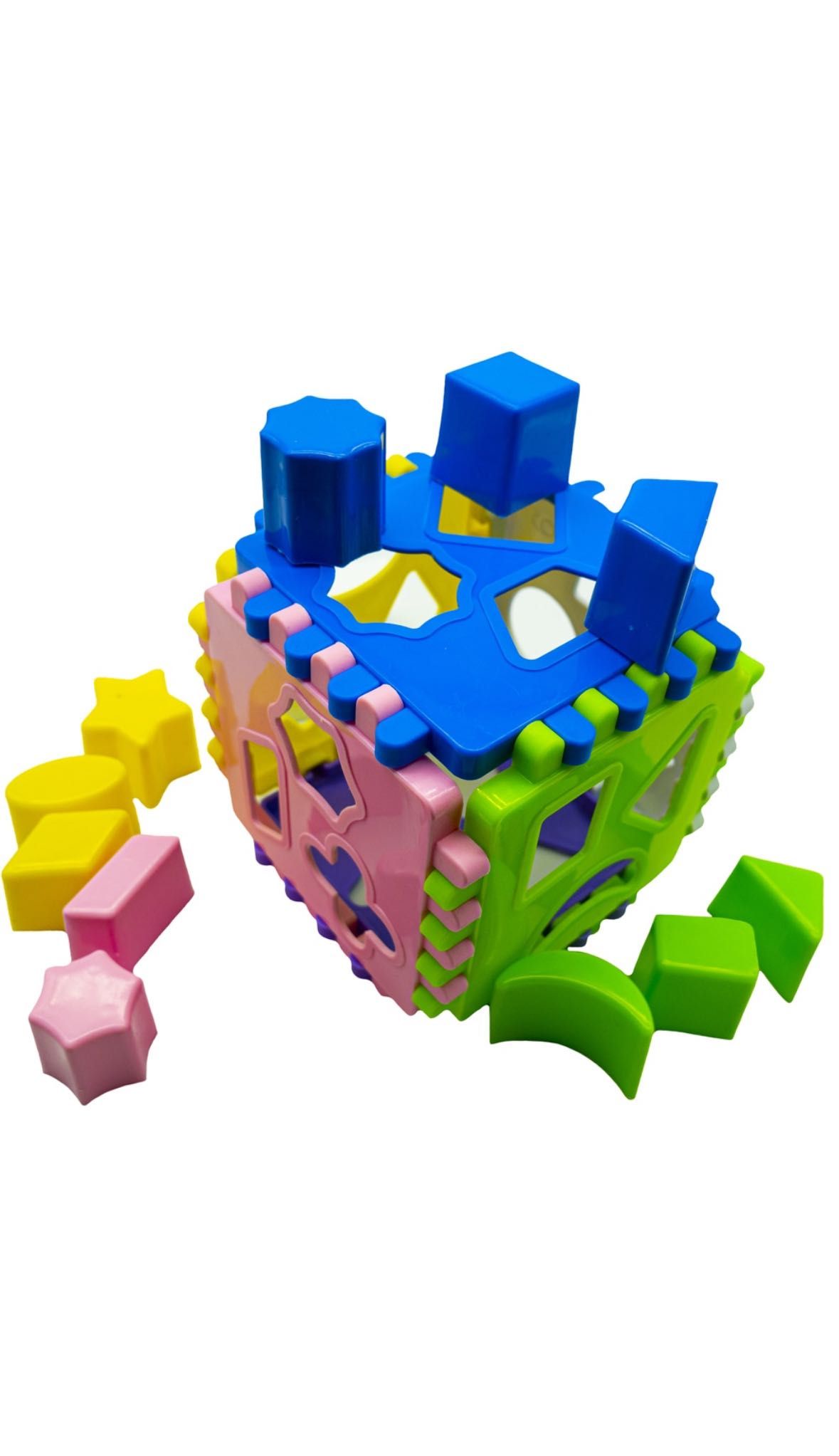 Cub educativ de sortare a formelor geometrice 24 piese