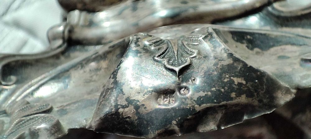 Античен Свещник Висчина 20 см Сребро Проба 925