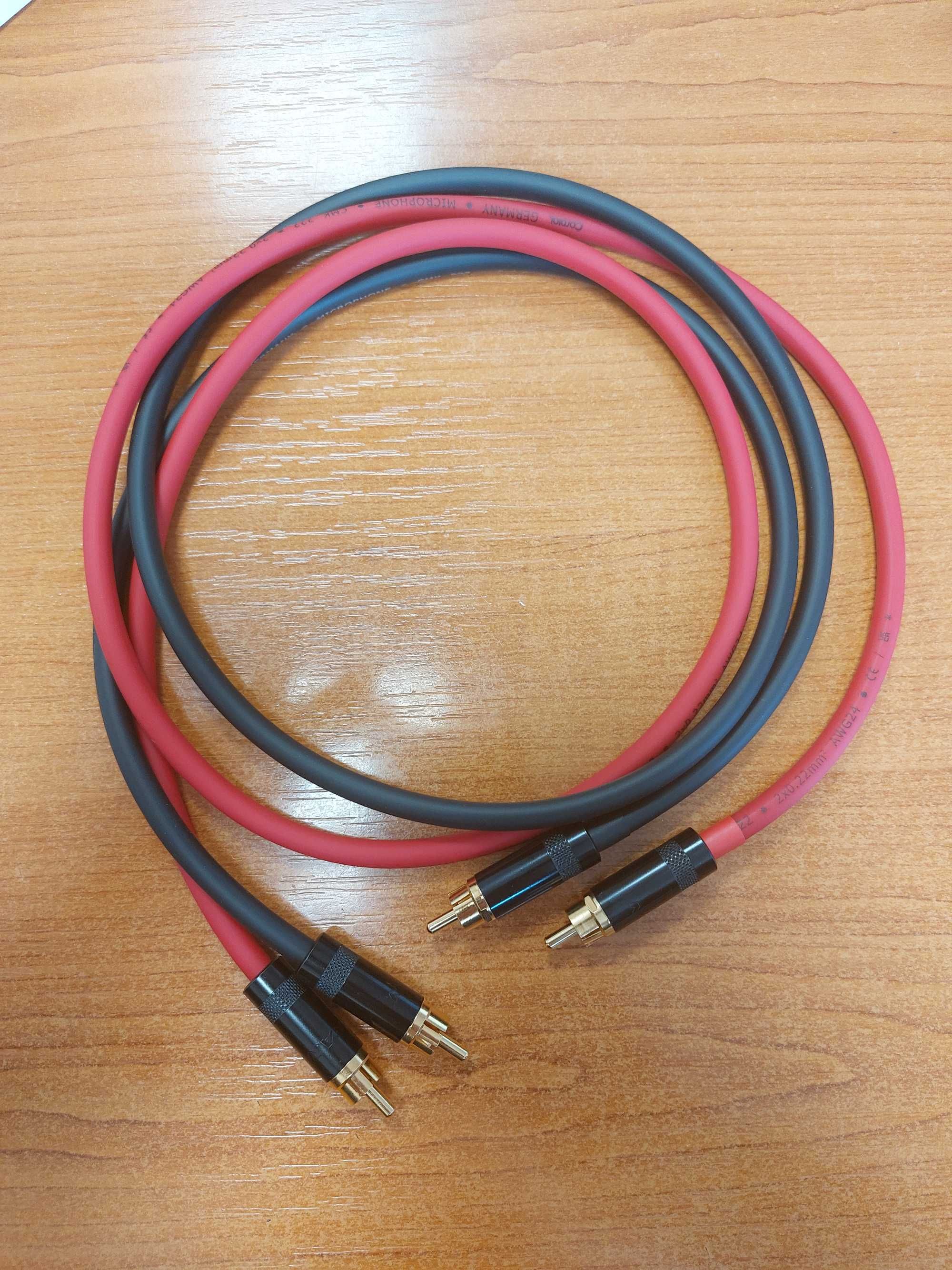 Cablu interconect RCA-RCA Cordial, conectori Rean