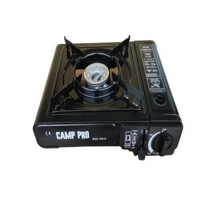 Комплект газов котлон с бутилка, 2 накрайника за газ, С куфар, Черен