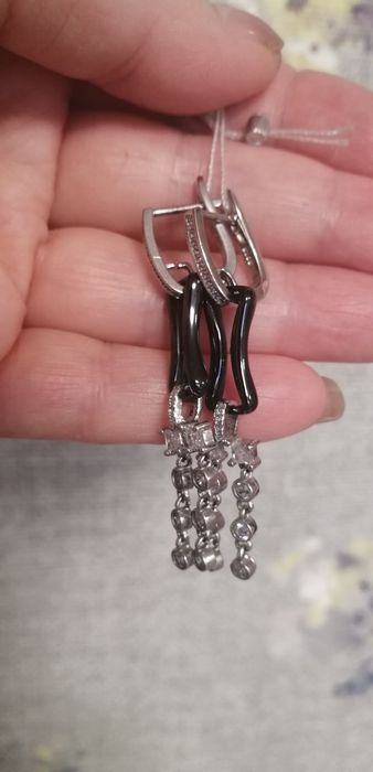 Продам новые серьги, серебро с керамикой