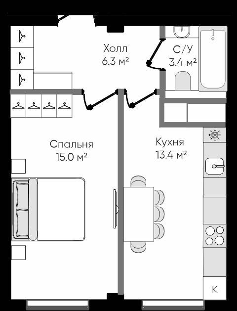 1 комнатная ОЧЕНЬ выгодно БЕКТЕМИР 154365