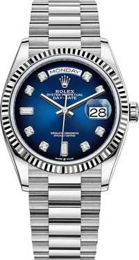 Часовник Rolex Day-Date 36 White Gold Blue Dial