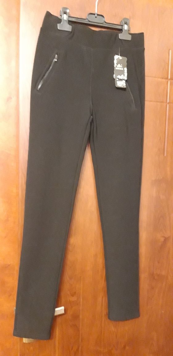 Pantalon plusat dama negru, de iarna