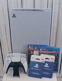 PlayStation 5 + 2 джойстика и 3 игри