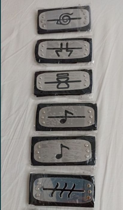 Bandana anime Naruto neagra metalică