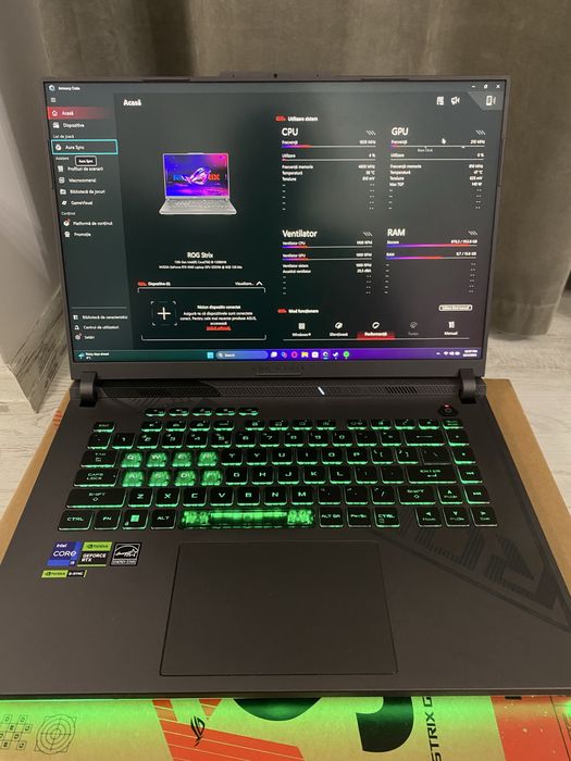 Vand/Schimb Asus rog strix g16 i9 13th 4060(garantie februarie 2026)