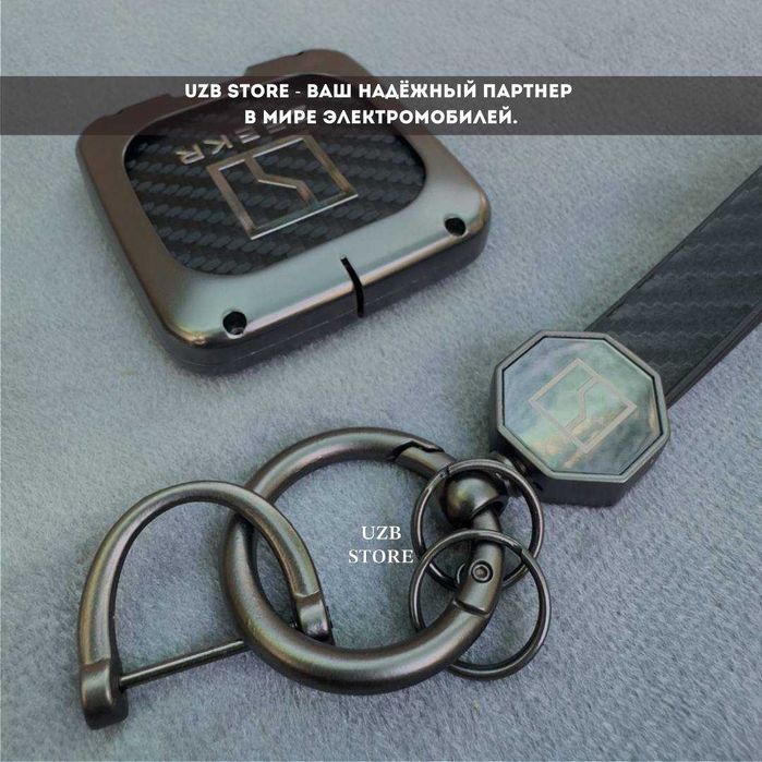 Zeekr bluetooth chexol | Металлический кожа-карбоновый чехол ключа.