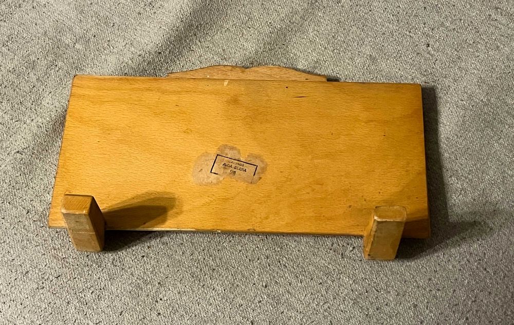 Orar școlar vechi din lemn pictat manual Jucăria Deva anii 70