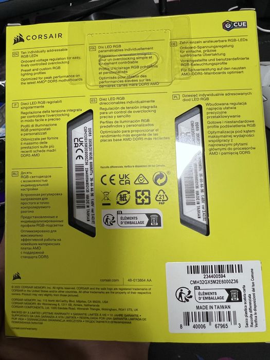 Memorie Ram 32GB DDR5 2x16GB 6000MHz RGB Corsair Vengeace