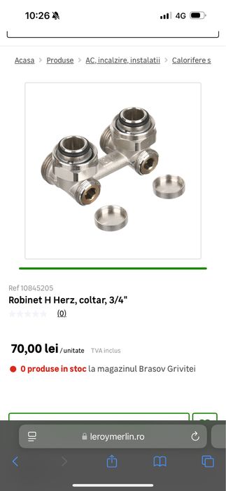 Robinet H Herz 3/4 colt