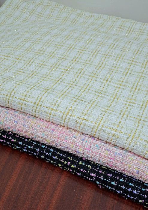 Stofă tweed cu fir metalic