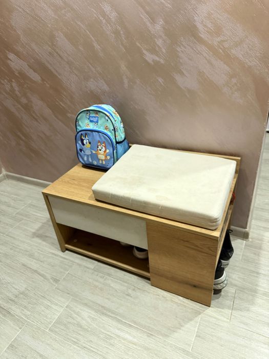 Комплект шкаф за обувки и пейка с място за съхранение