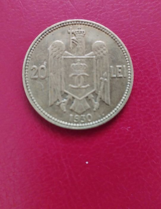 Monedă rară 20 Lei România 1930 – Carol al II-lea – gravor Lavrillier