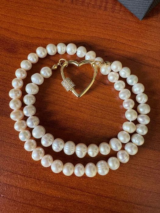 Чисто ново колие с естествени речни перли на марката MIMICO