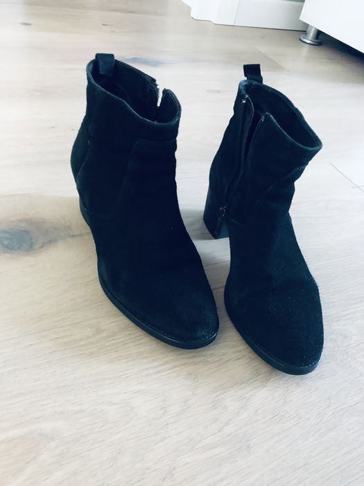 Botine negre piele intoarsa nr 36 wide