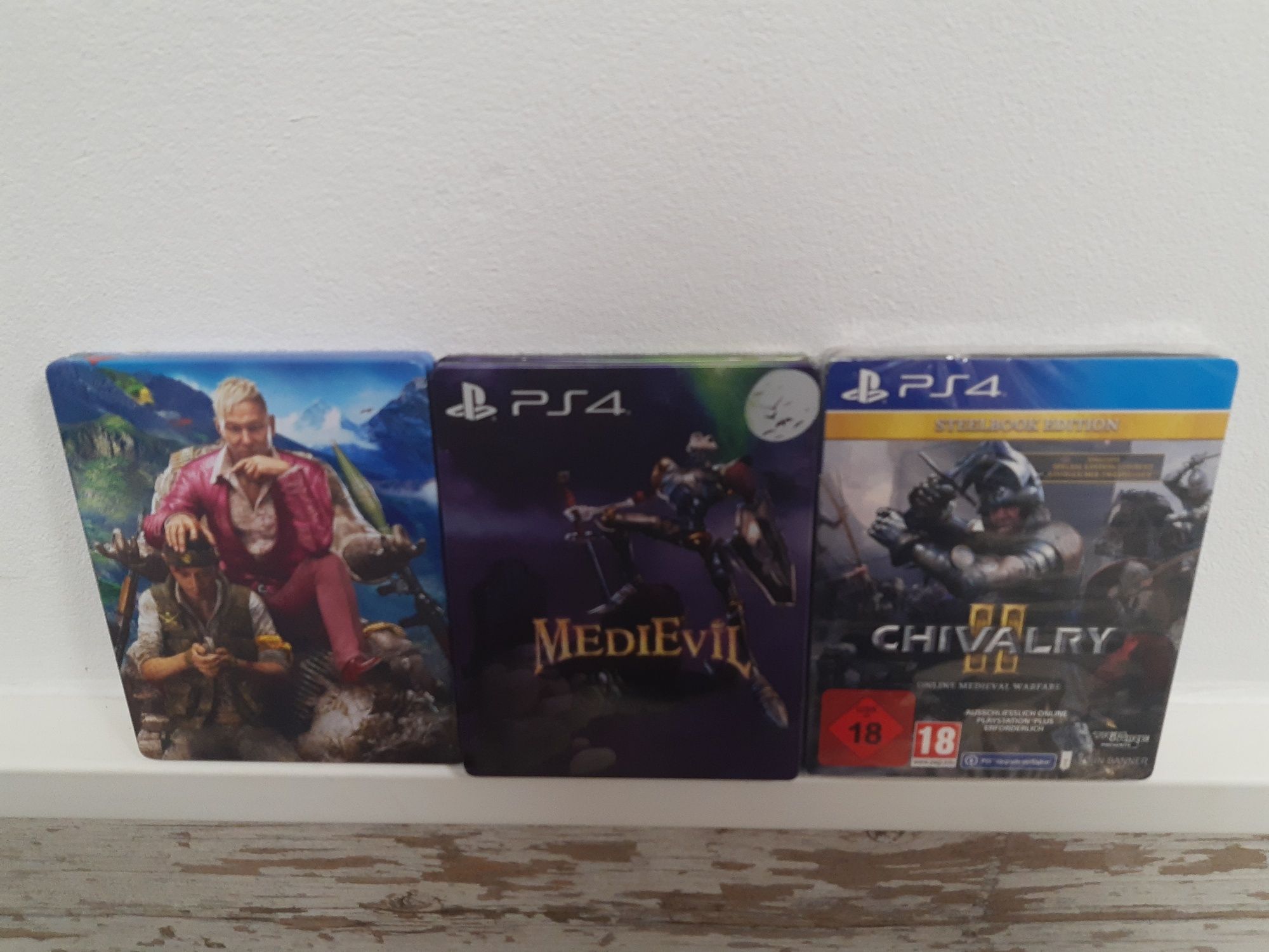 Far Cry 4 , Medievil , Chivalry 2 steelbook, метални кутии ps4