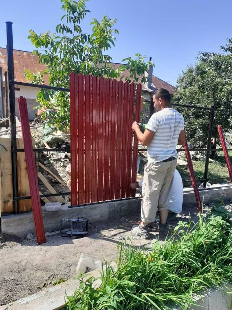 Constructii garduri din sipca metalica, panou tip jaluzele, BCA, plasa