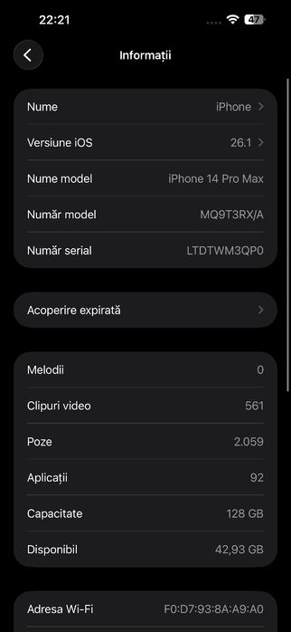 iPhone 14 Pro Max 128 GB Purple (Mov)