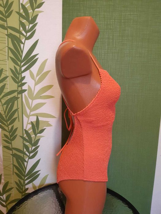 Costum de baie întreg, marimea M, culoare portocaliu neon, Calzedonia