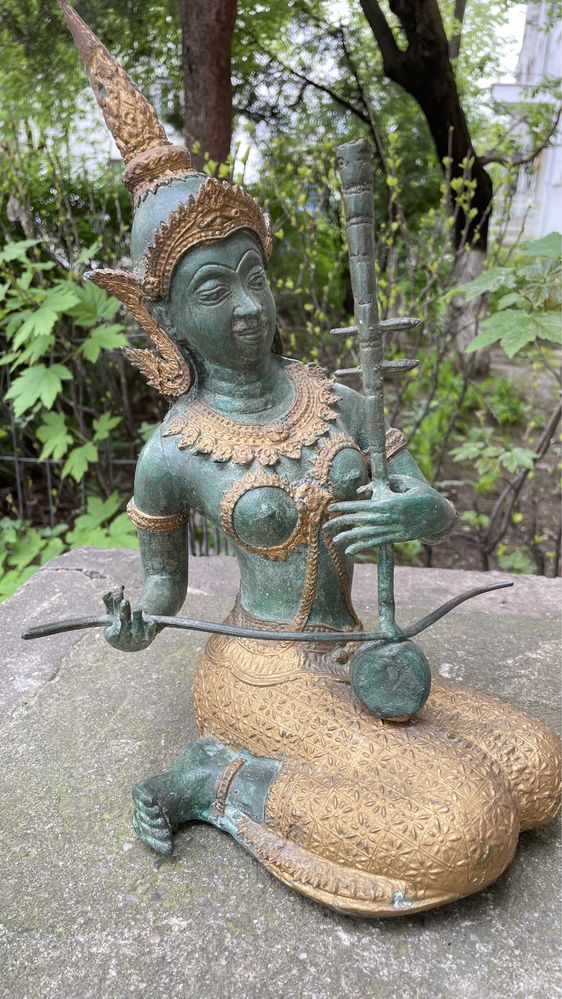 Statuie Bronz Turnat Zeita Thai Theppanom-Indonezia-Deosebit-Colectie