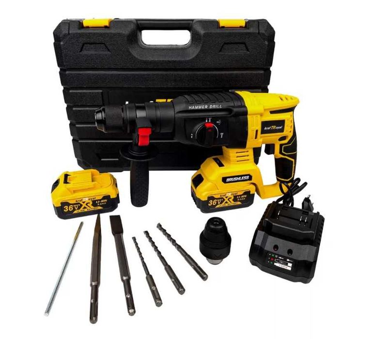 Акумулаторен безчетков перфоратор 36V 8.0Ah KraftRoyal