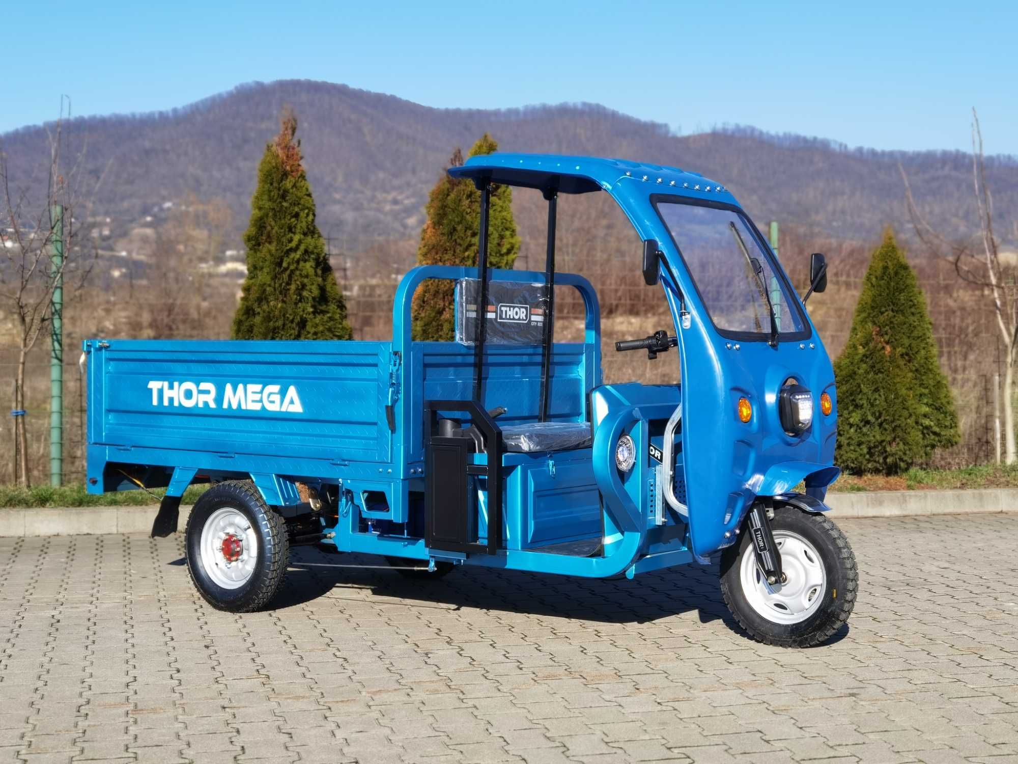 Triciclu electric nou Thor MEGA-Plus cu cabina 2000W Agramix