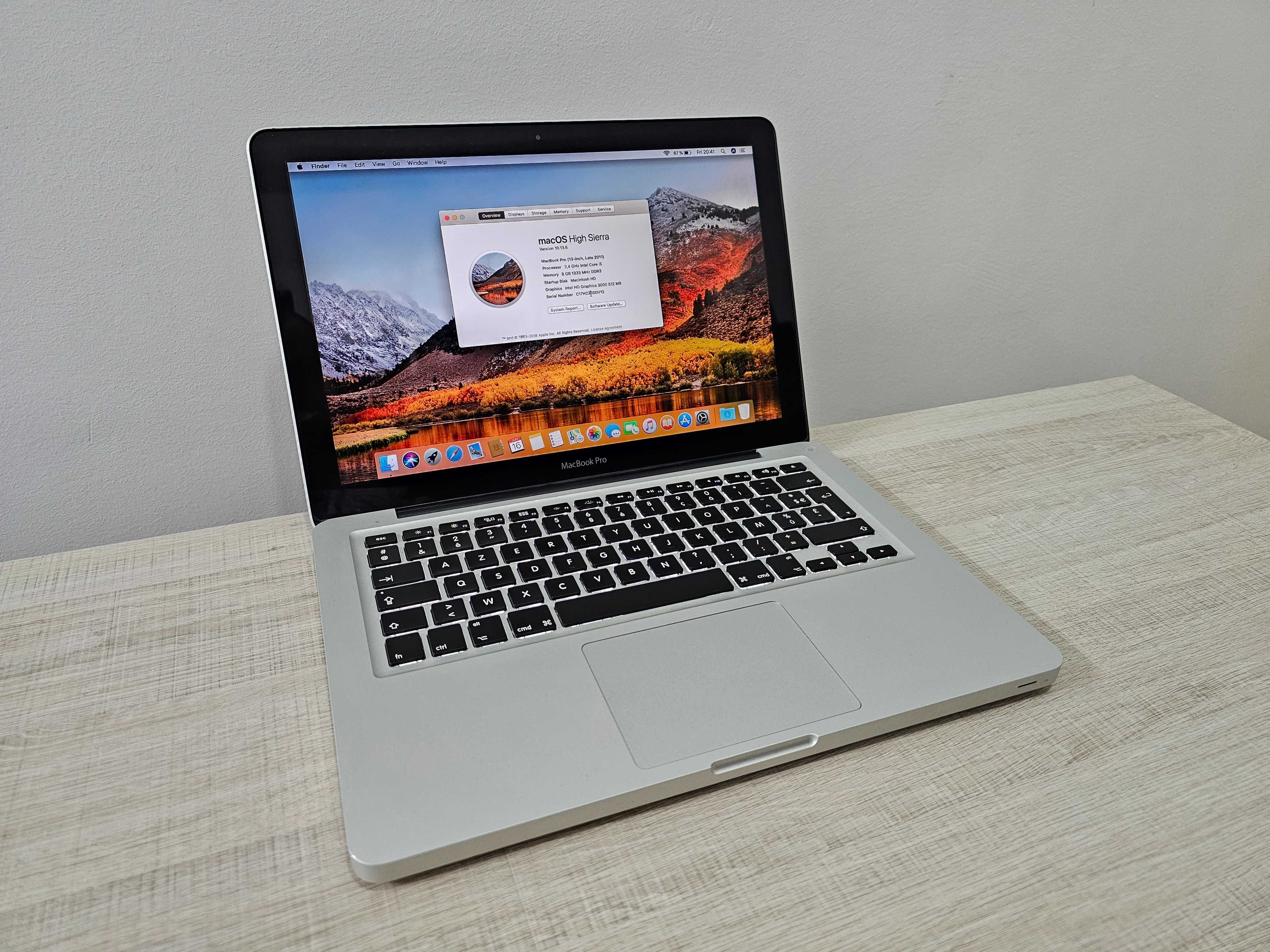 APPLE Macbook Pro 13.3 inch Intel i5 3ghz 8gb ram 500gb memorie