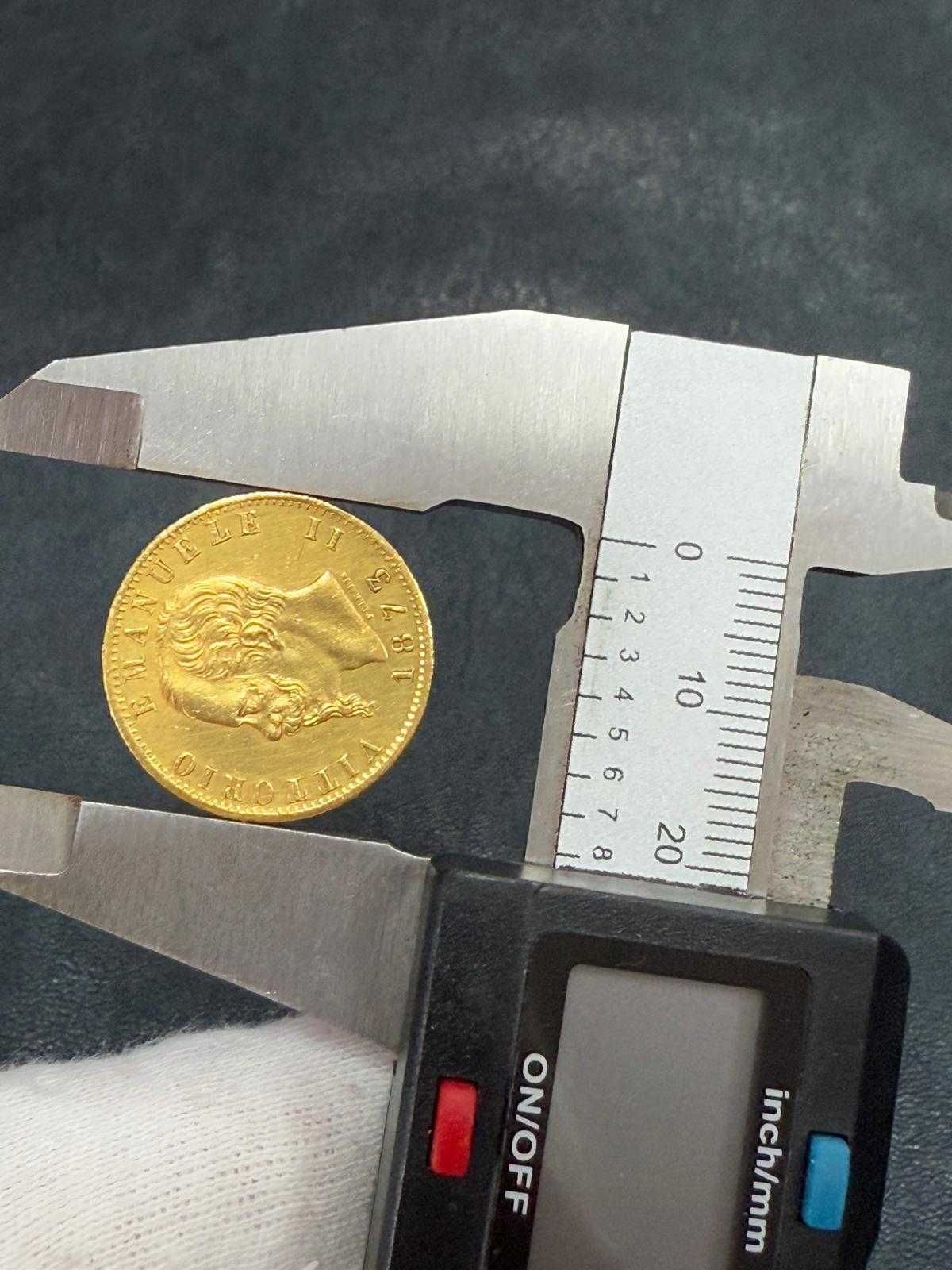 Moneda aur 20 lire Vittorio Emanuele foarte rara