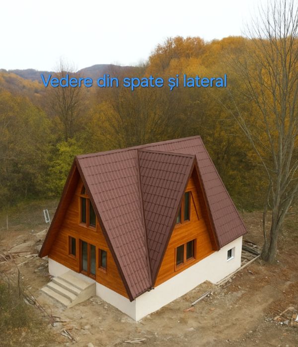 Casa noua, langa pădure cu living înalt de 7m,