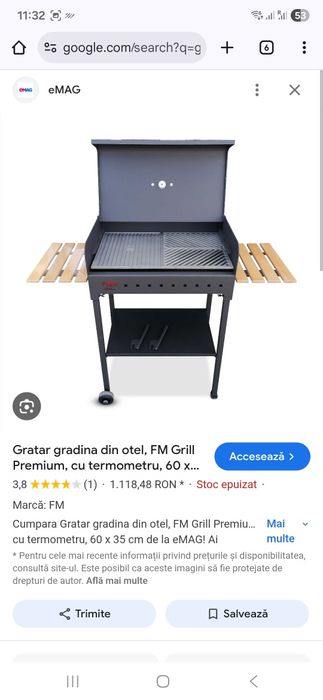 Vand Gratar cu capac exterior FM grill premium cu termometru