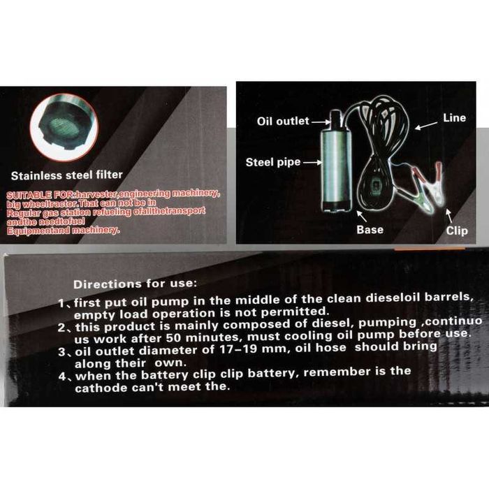 Mini pompa 12V transfer lichide combustibil 30L min (1710)