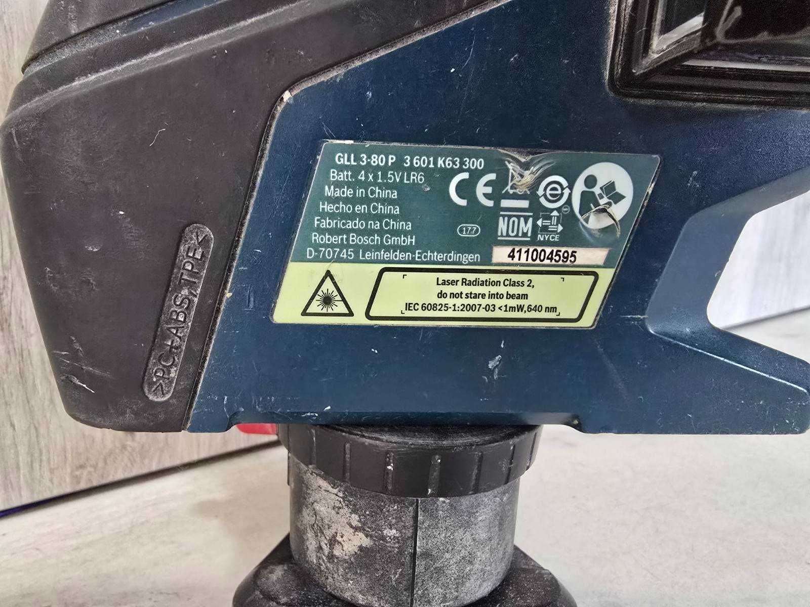 Линеен лазер Bosch GLL 3-80 P /със стойка за стена BM 1