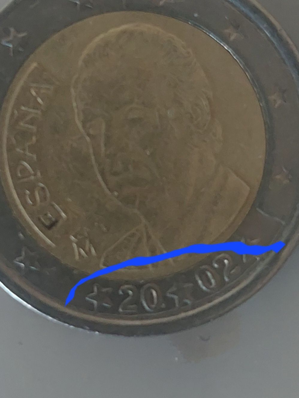 2 euro spania 2002 eroare batere